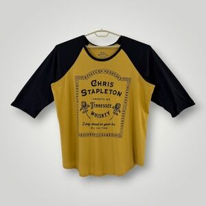 Chris Stapleton Shirt Mens 4XL Yellow Tennessee Whiskey 3/4 Raglan Graphic Tee